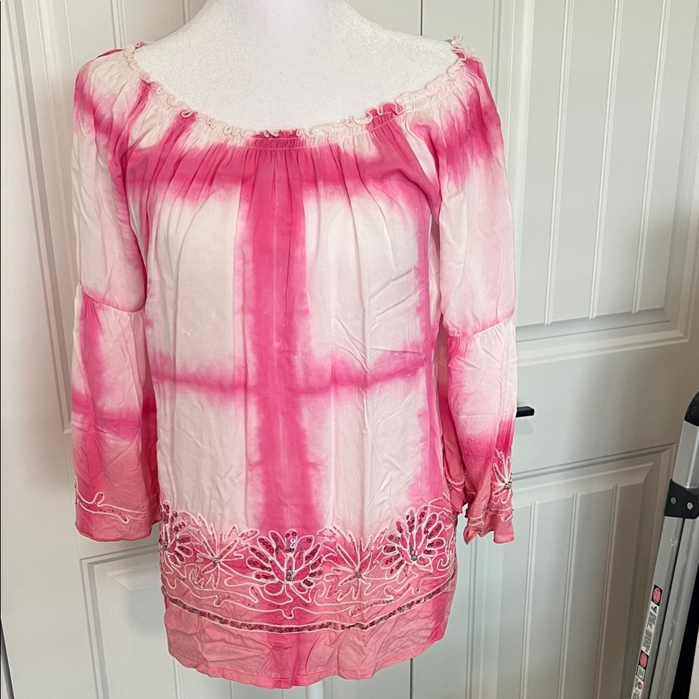 Elegant Pink Ombre Women's Blouse